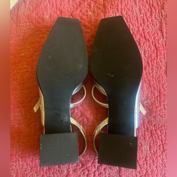 Intentionally Blank silver square-heel square-toe slingback - Picture 5 of 7